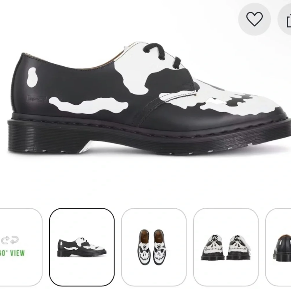 Dr. Martens 1461 3-Eye Skull Design Oxfords - Black and White - Picture 2 of 4